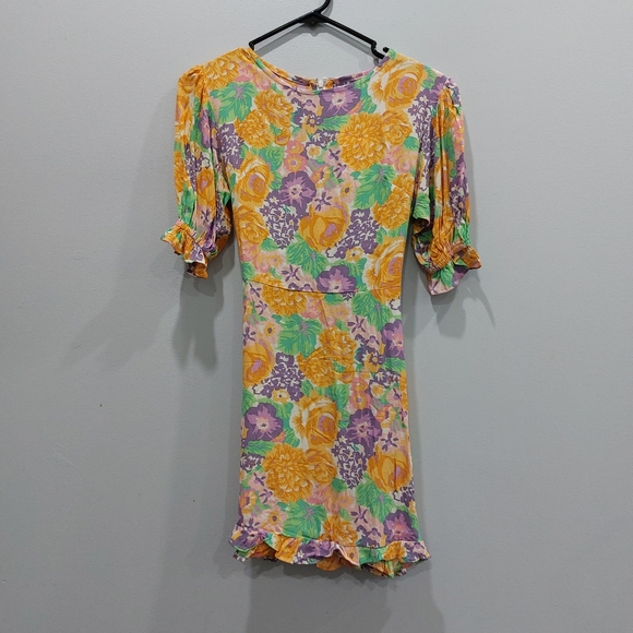 Faithfull the Brand Florence Mini Dress Ade Floral Print Size Small 4 - Picture 2 of 7